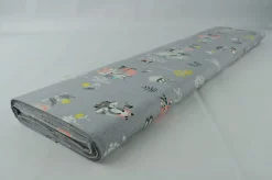 Katoen poplin – Woodland friends grey