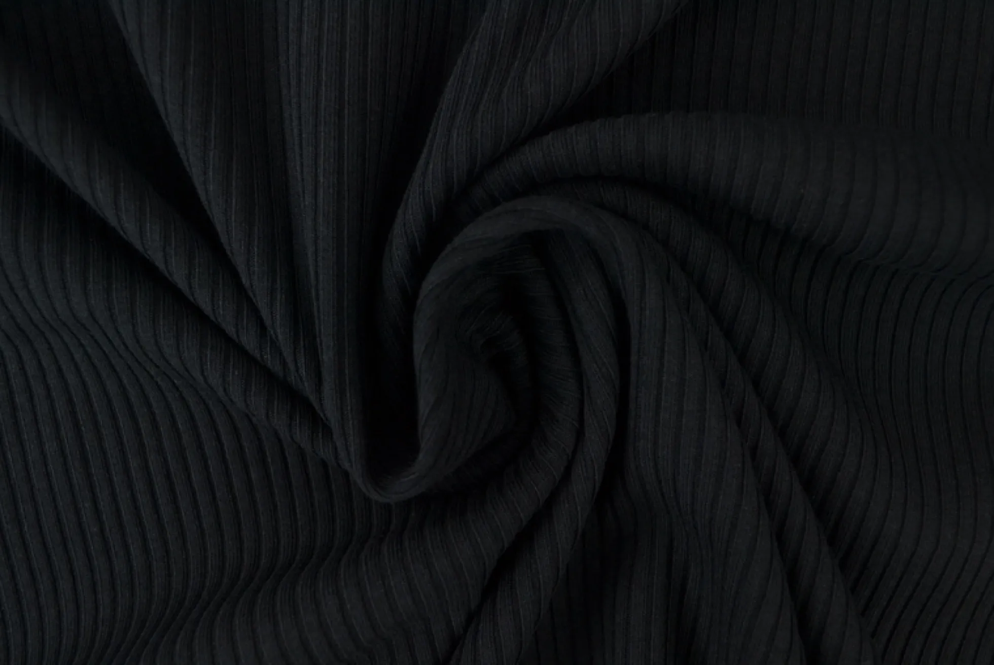 Katoen rib jersey – Zwart