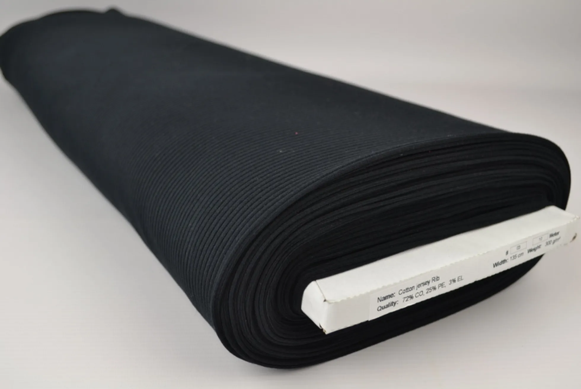 Katoen rib jersey – Zwart