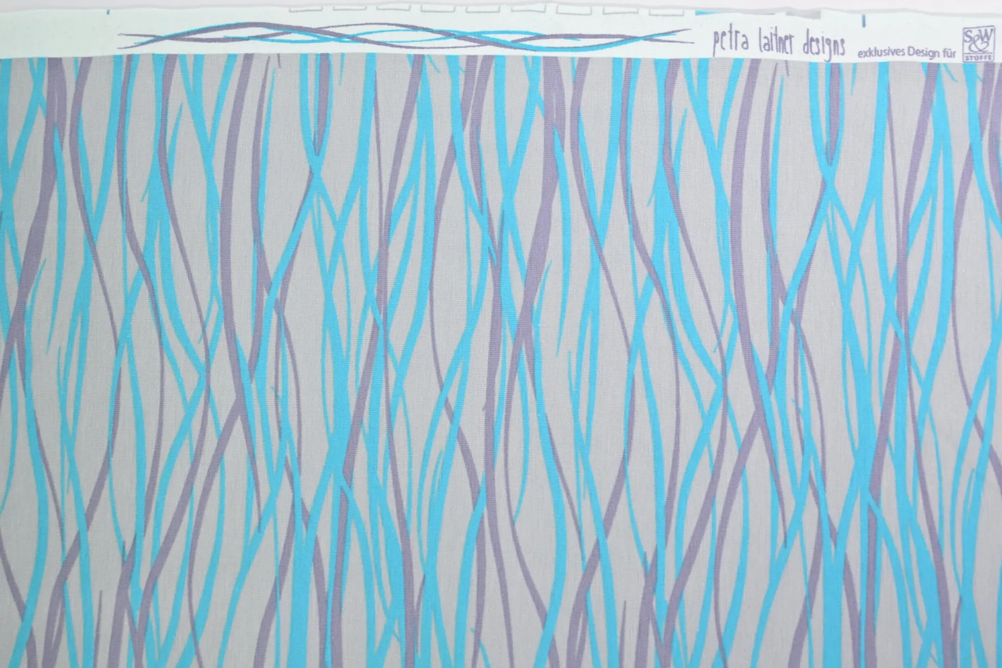 Katoen tricot – Aqua Flow Lines