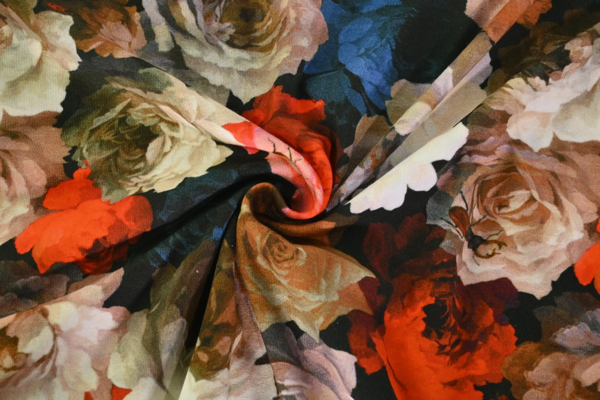 Katoen tricot – Autumn Painterly Roses