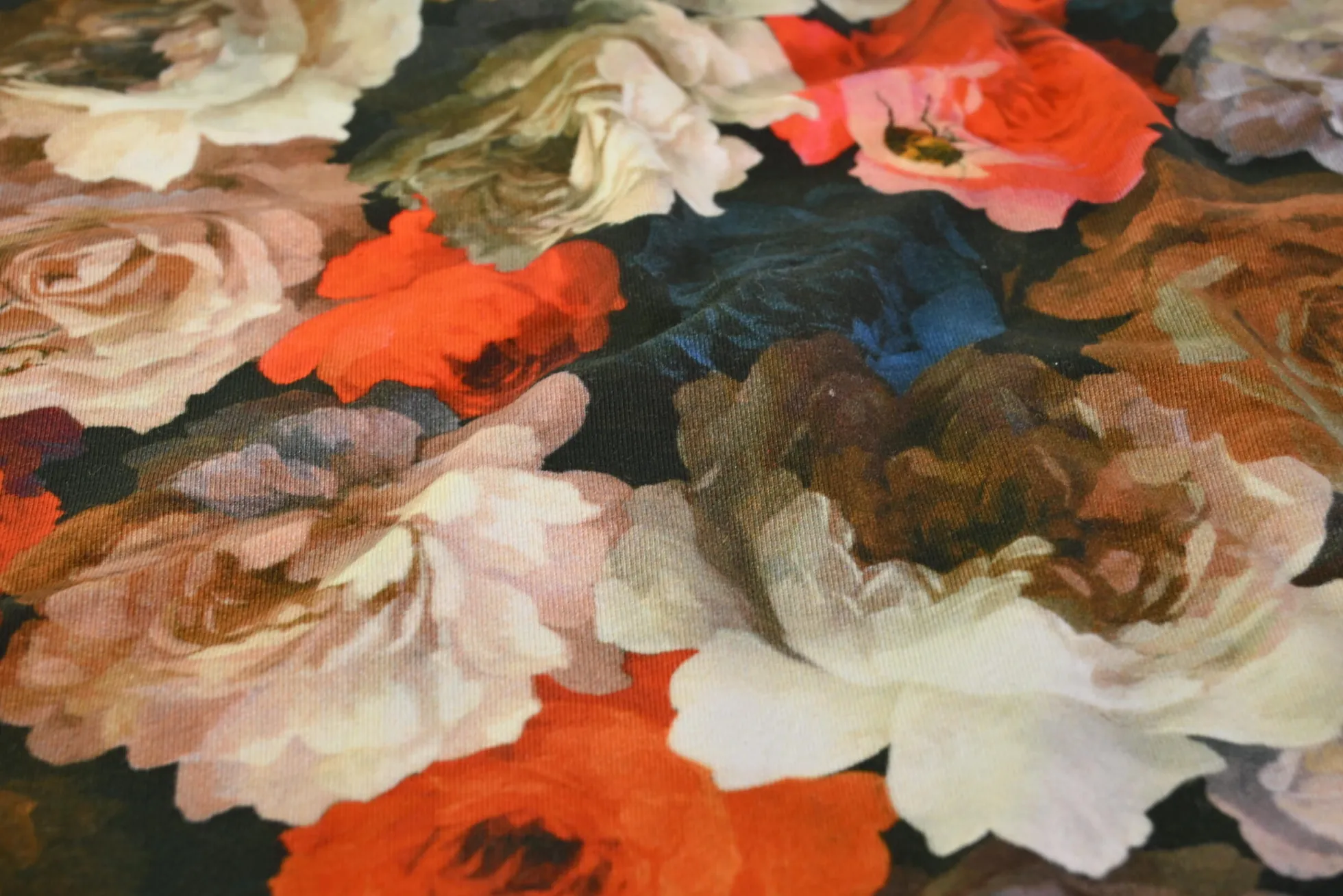 Katoen tricot – Autumn Painterly Roses