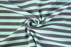 Katoen tricot – Baby blue grey stripes