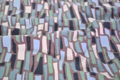 Katoen tricot – Blue Mint Mosaic Blocks