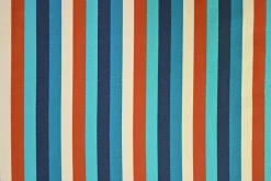 Katoen tricot – Blue, off-white, copper stripes