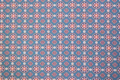 Katoen tricot – Blue Retro Bloom Medallion