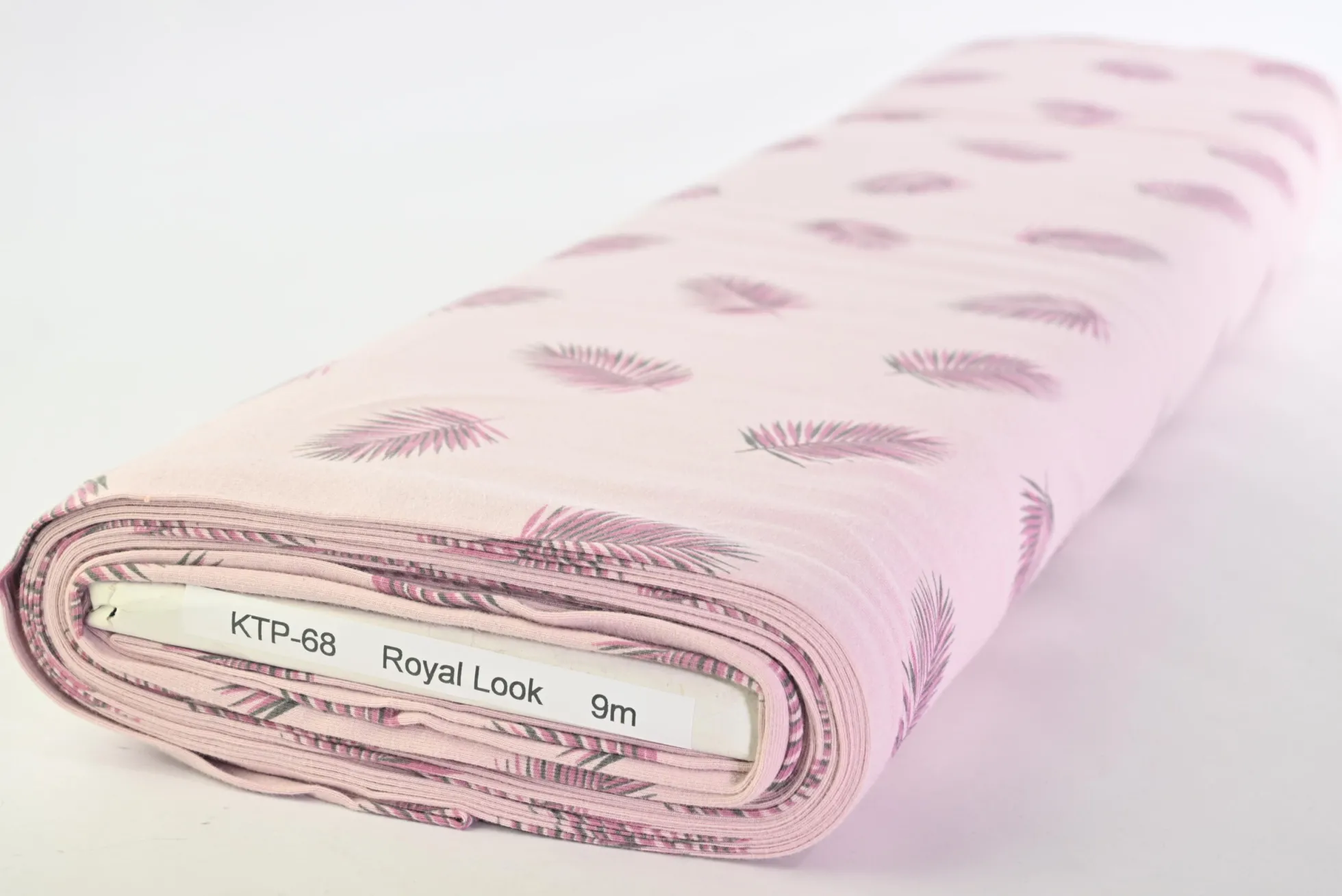 Katoen tricot – Blush Pink Palm Fronds