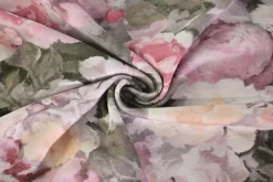 Katoen tricot – Blush Pink Peony Garden