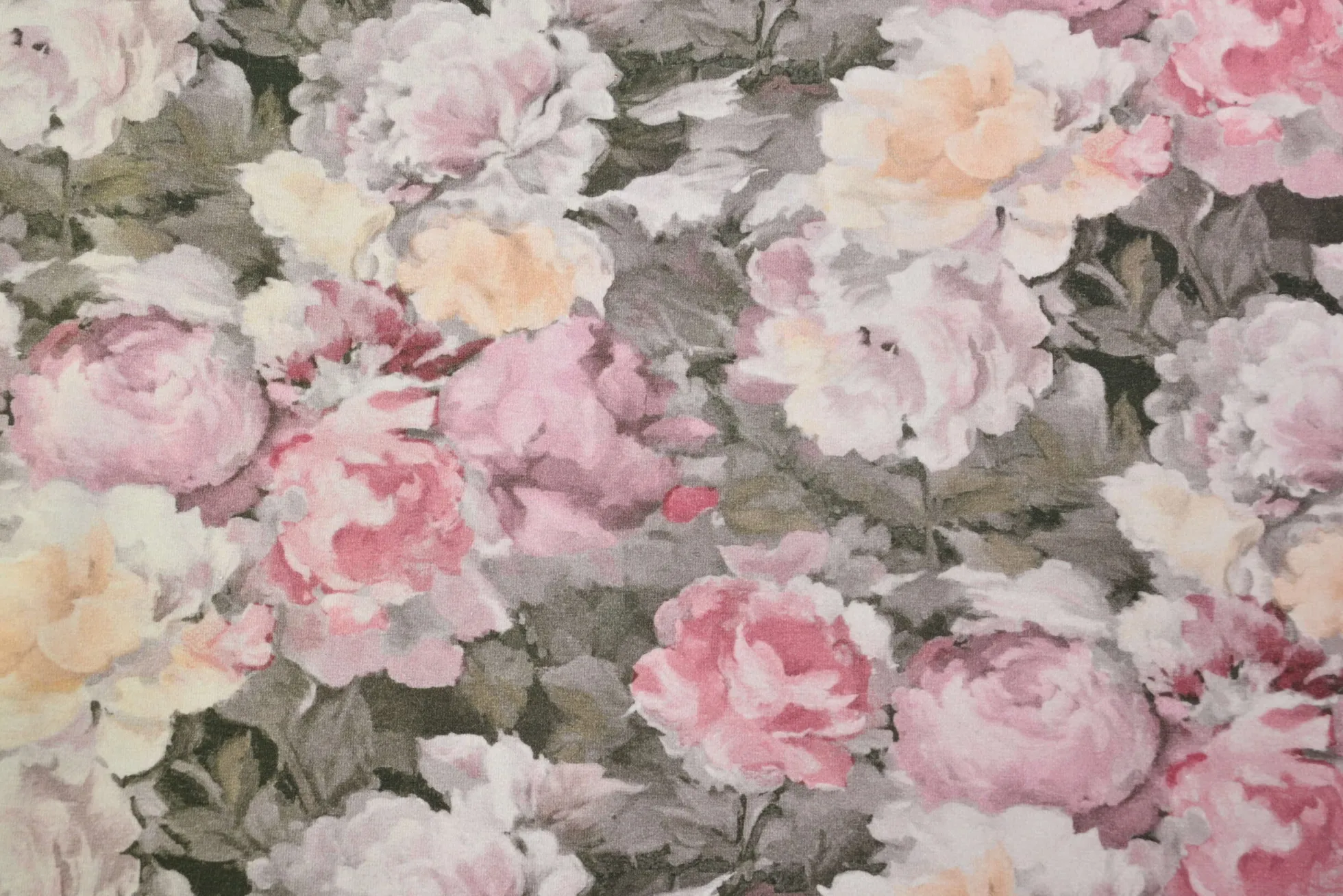 Katoen tricot – Blush Pink Peony Garden