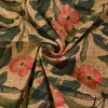 Katoen tricot – Flowers on beige linen look