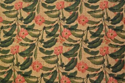 Katoen tricot – Flowers on beige linen look