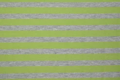 Katoen tricot – Green and grey marl stripes