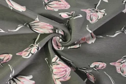 Katoen tricot – Grey Pink Magnolia