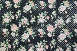 Katoen tricot – Midnight Rose Bouquet