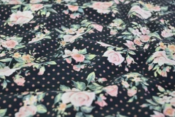 Katoen tricot – Midnight Rose Bouquet