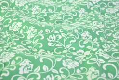 Katoen tricot – Mint White Rose Vine