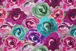 Katoen tricot – Mystic Eye Roses