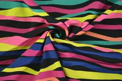 Katoen tricot – Neon Wave Stripe