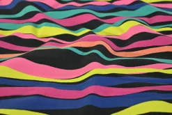 Katoen tricot – Neon Wave Stripe