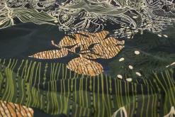 Katoen tricot – Olive Mustard Jungle Leaves