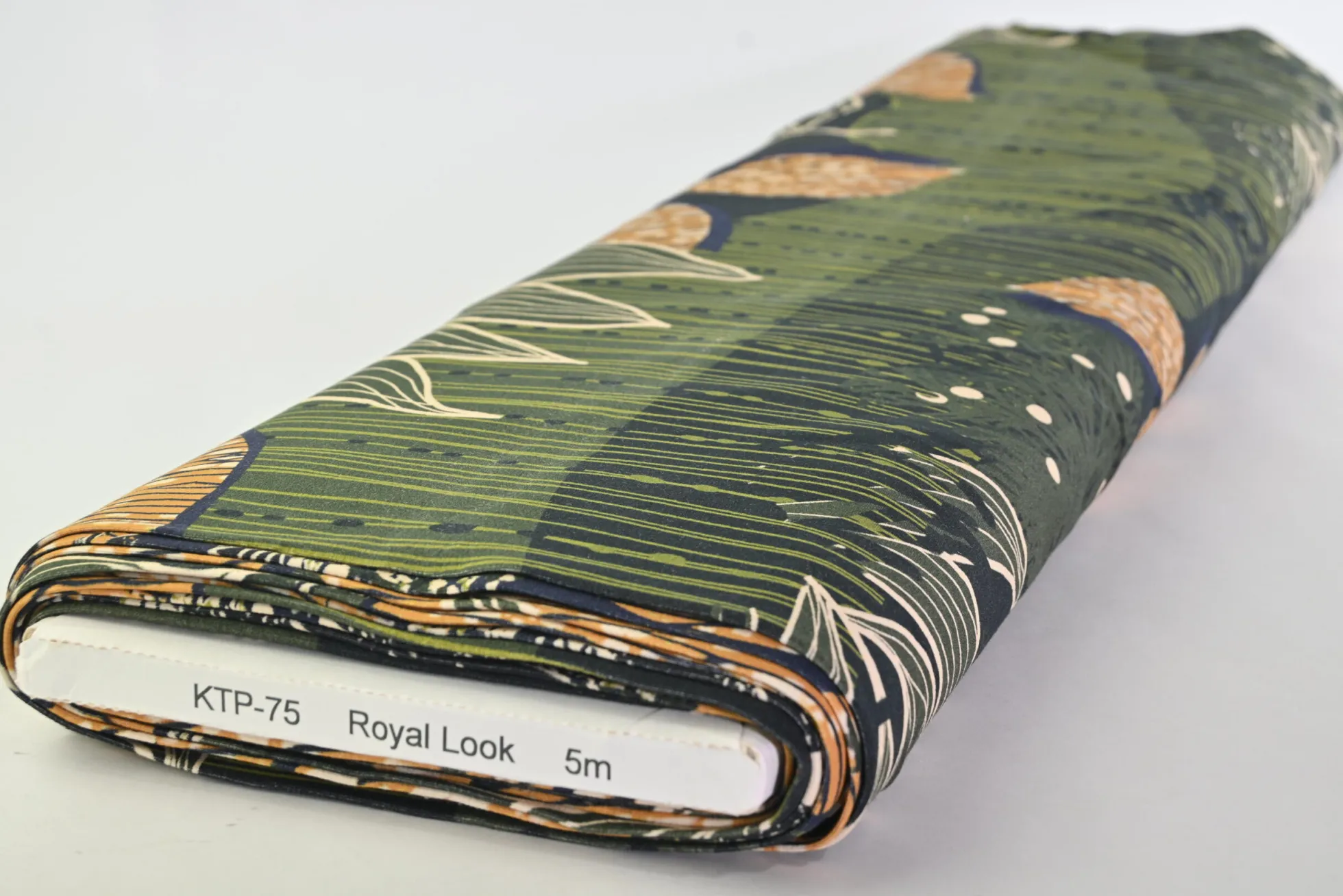 Katoen tricot – Olive Mustard Jungle Leaves