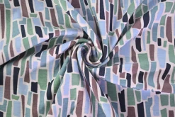 Katoen tricot – Pastel Blue Mosaic