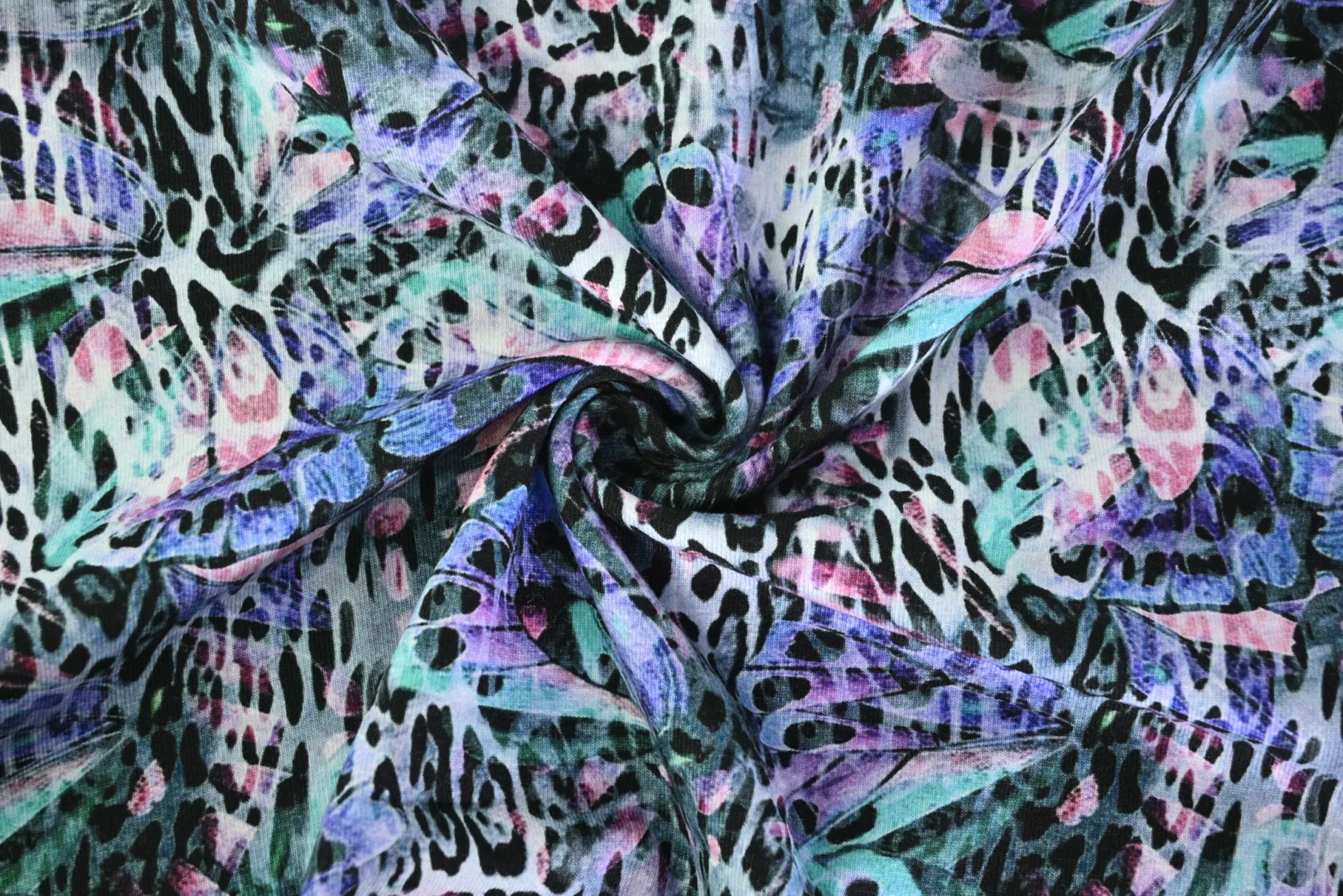 Katoen tricot – Pastel Butterfly Jungle