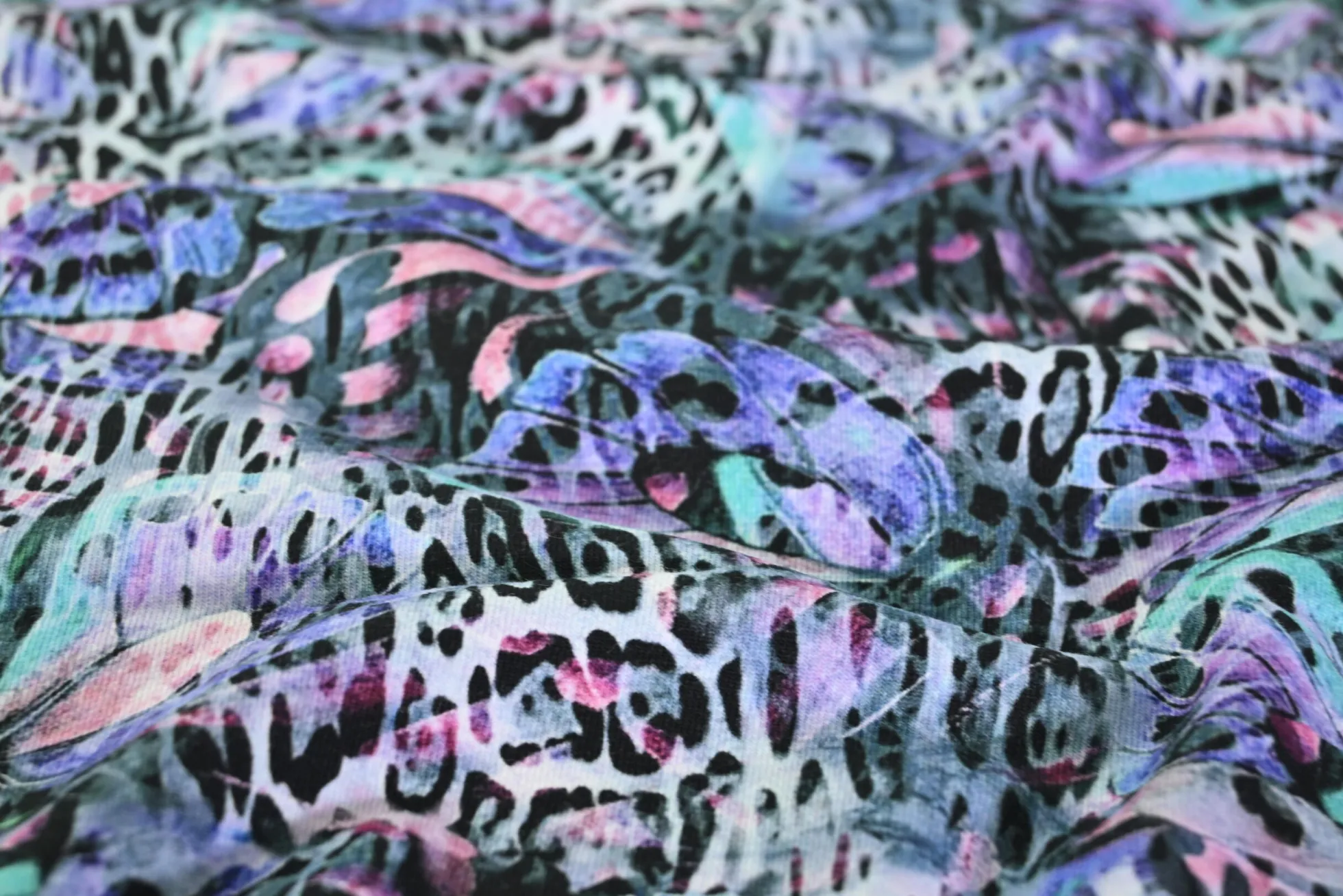 Katoen tricot – Pastel Butterfly Jungle