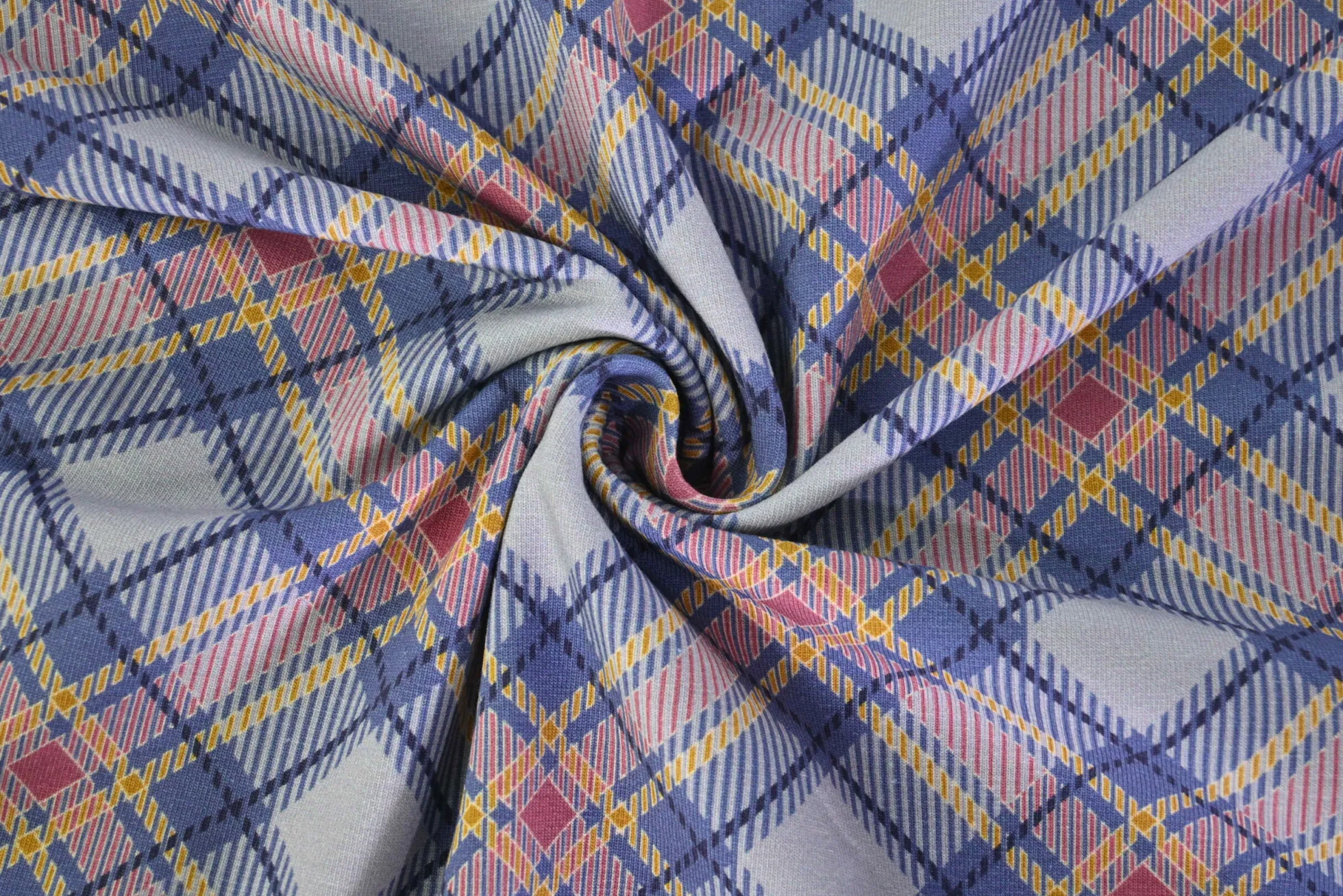 Katoen tricot – Pastel checkered