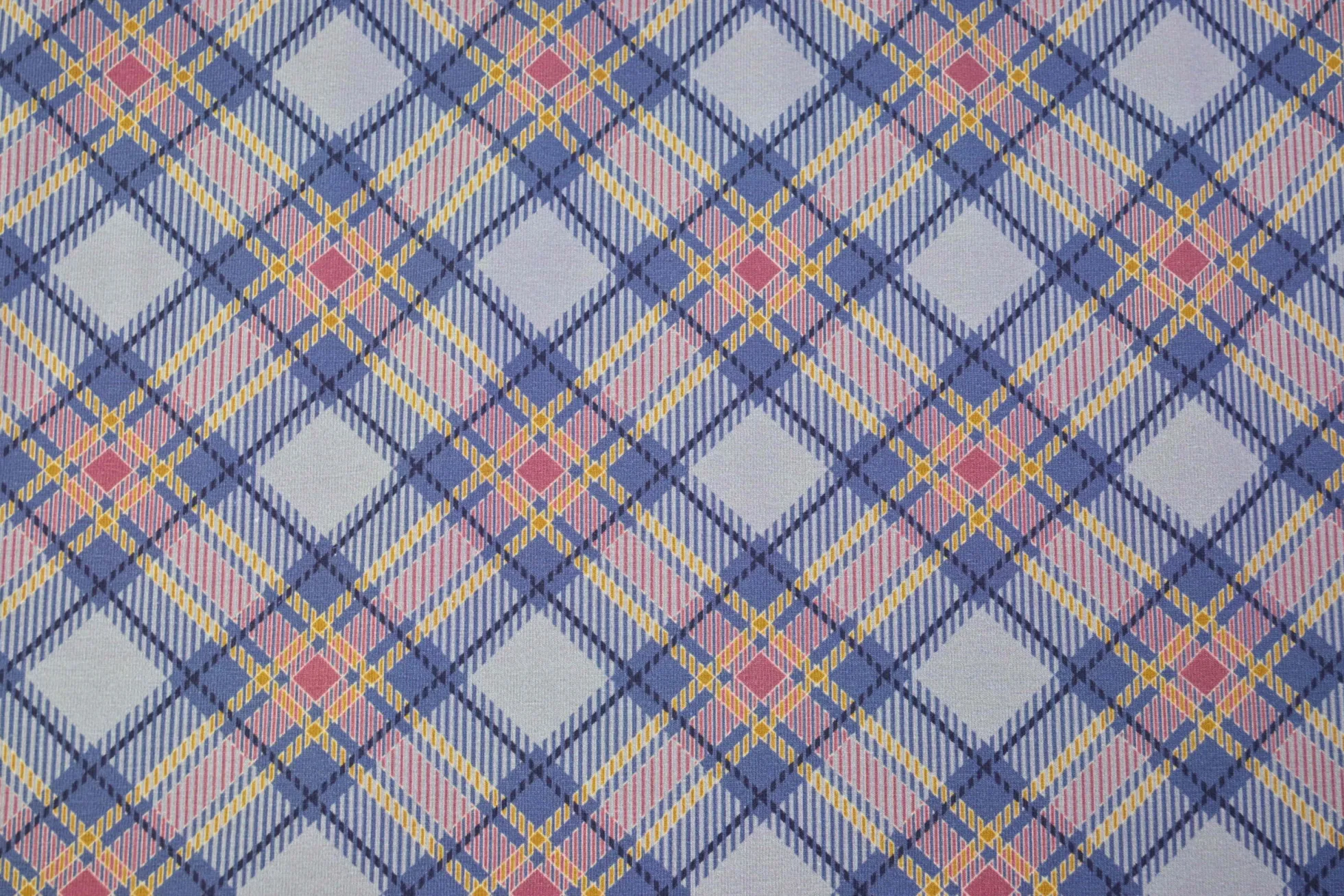 Katoen tricot – Pastel checkered