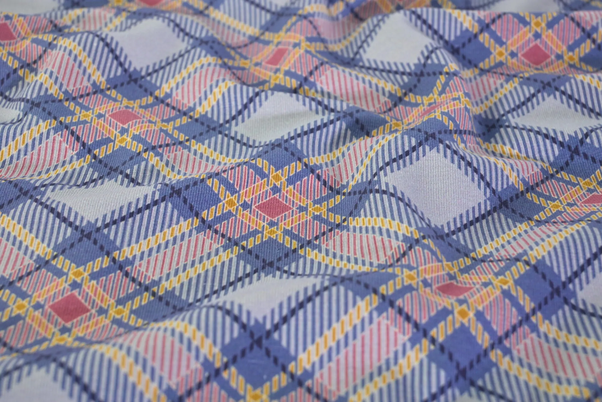 Katoen tricot – Pastel checkered