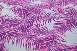 Katoen tricot – Pink Purple Palm Leaves