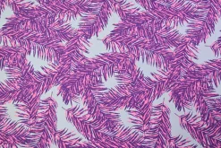 Katoen tricot – Pink Purple Palm Leaves