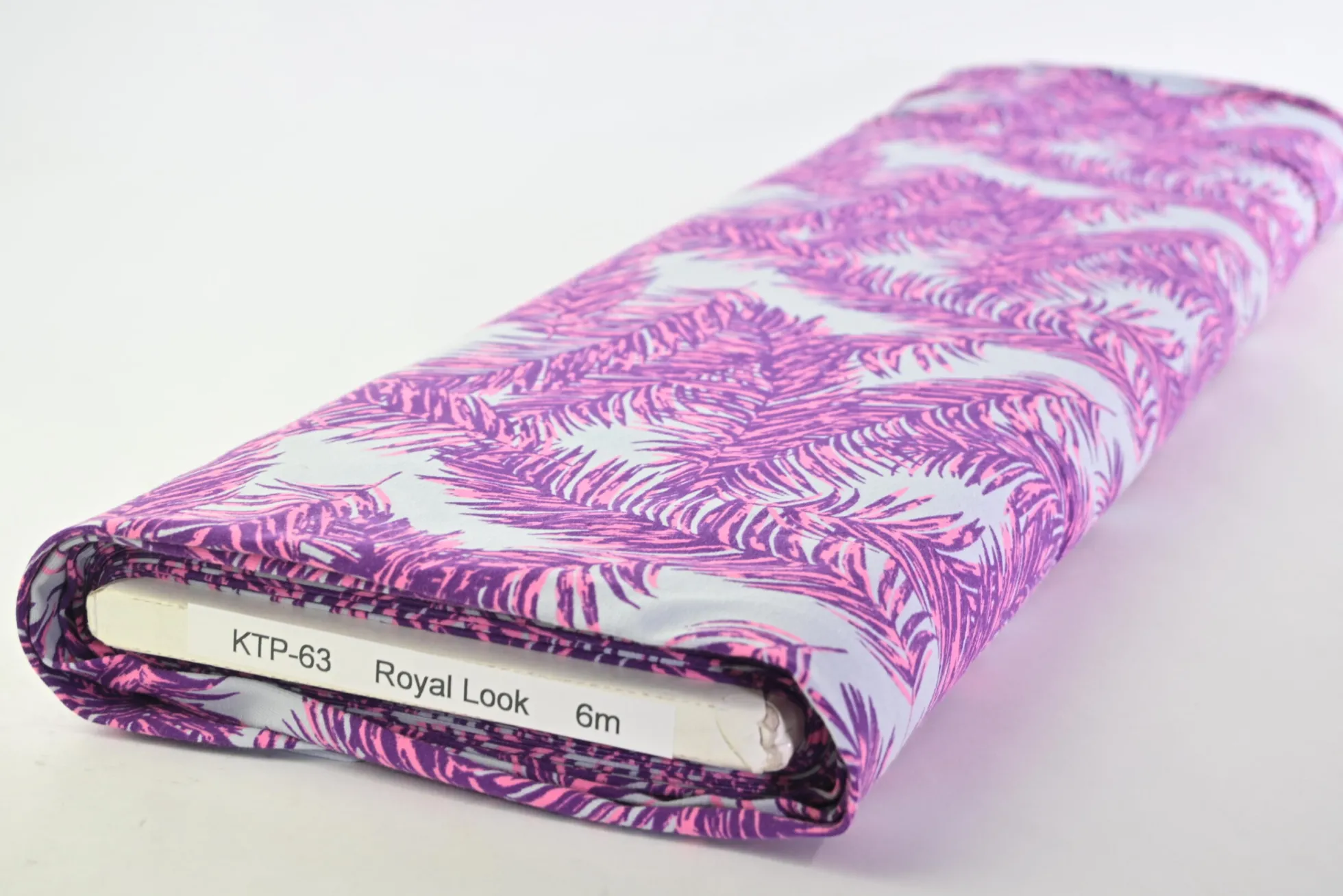 Katoen tricot – Pink Purple Palm Leaves