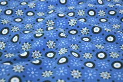 Katoen tricot – Royal Blue Indigo Mosaic