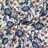 Katoen tricot – Royal Blue Red Floral Vine