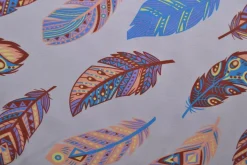 Katoen tricot Royal – Kleurrijke veren lavendel