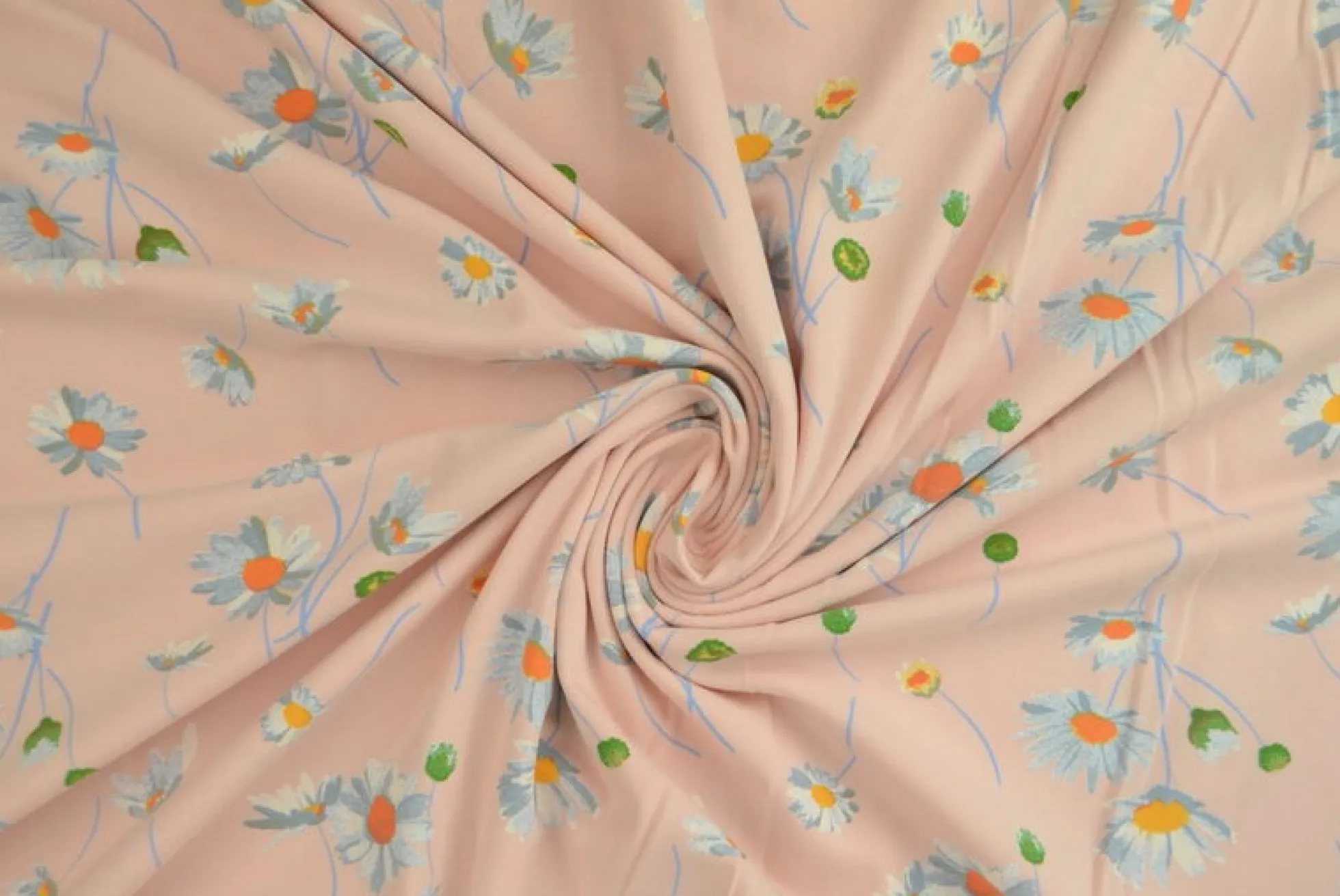 Katoen tricot Royal – Madeliefjes babyroze