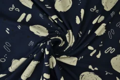 Katoen tricot Royal – Stoneage fantasy donker navy