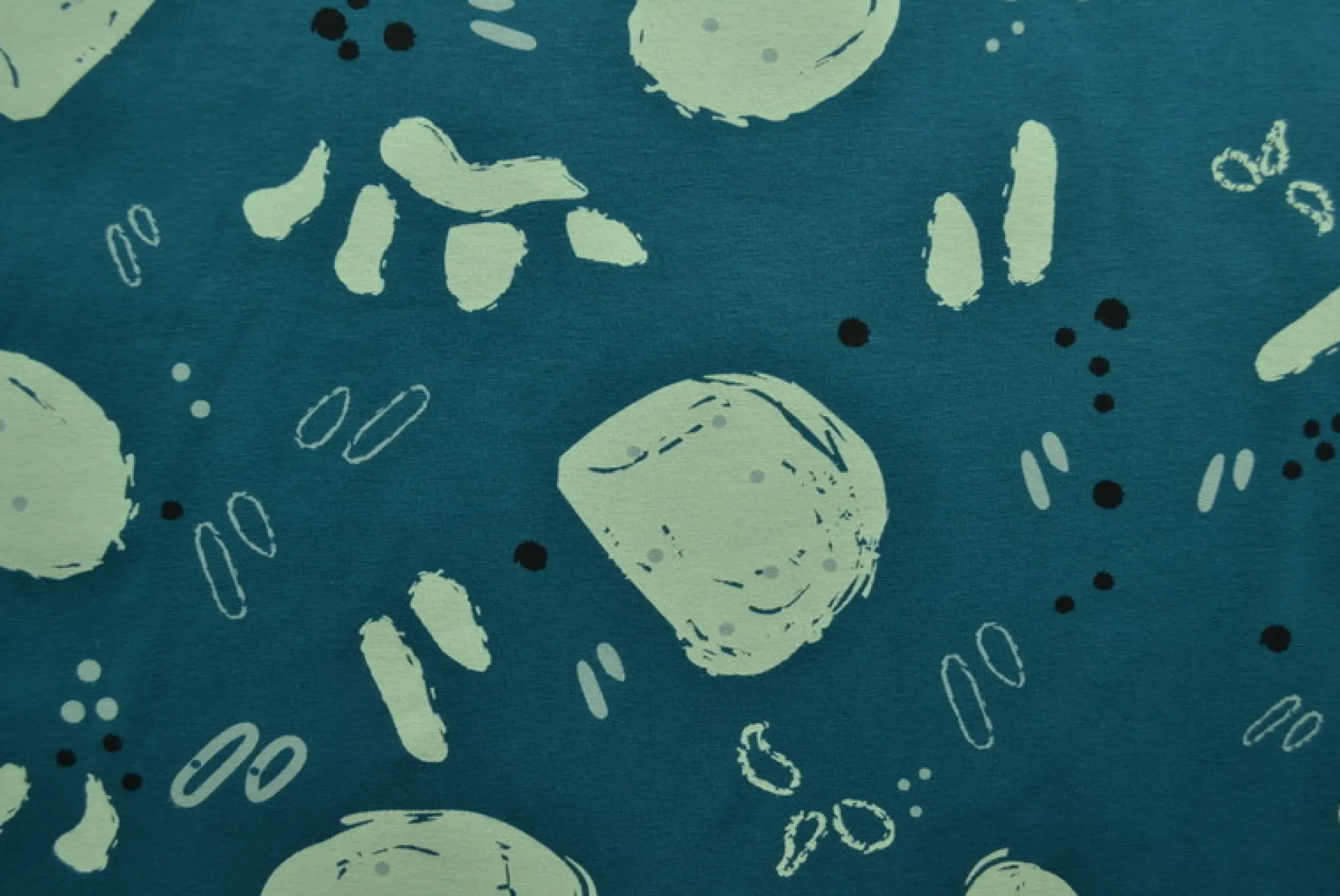 Katoen tricot Royal – Stoneage fantasy donker petrol