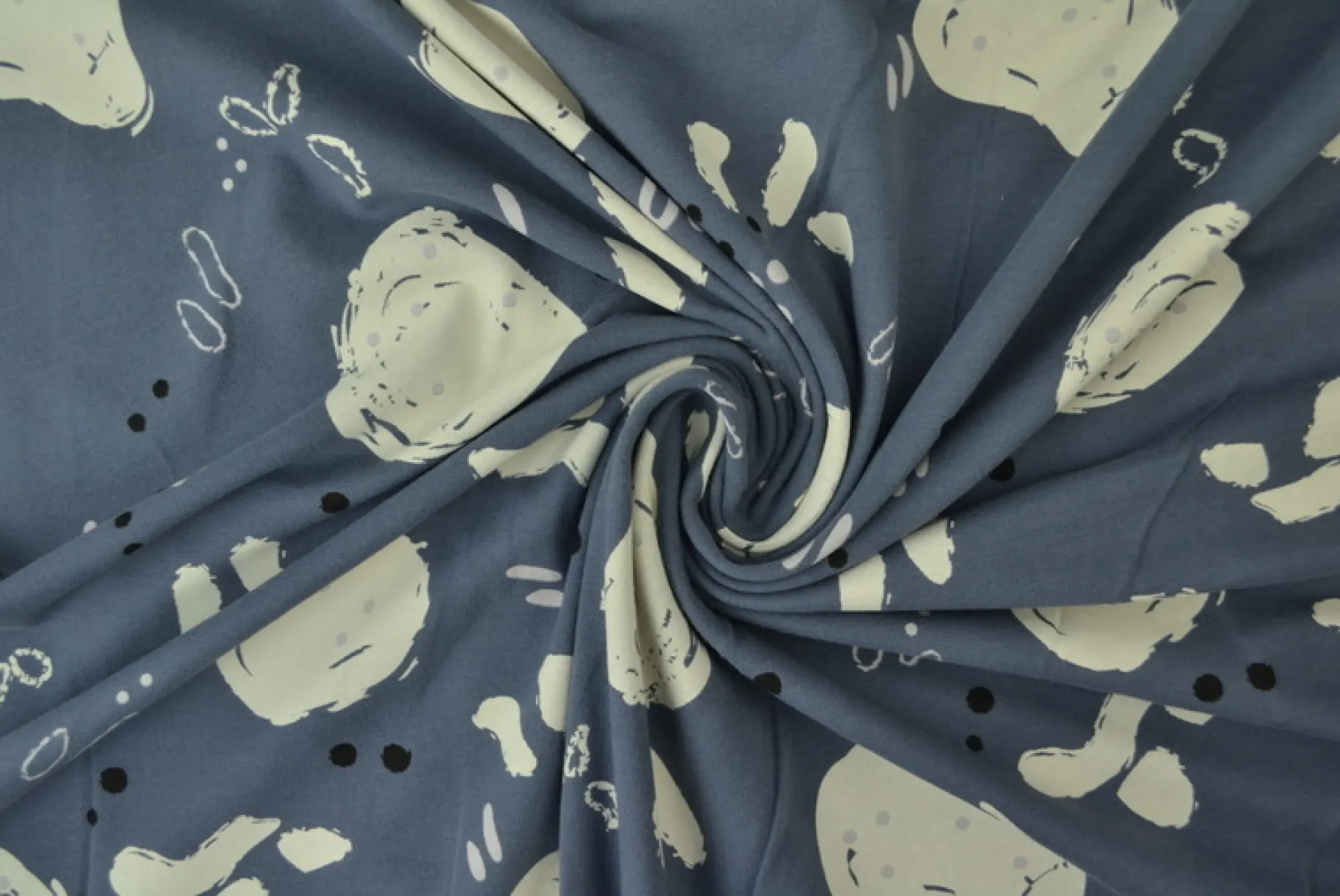 Katoen tricot Royal – Stoneage fantasy donkergrijs