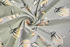 Katoen tricot – Sage Yellow Magnolia