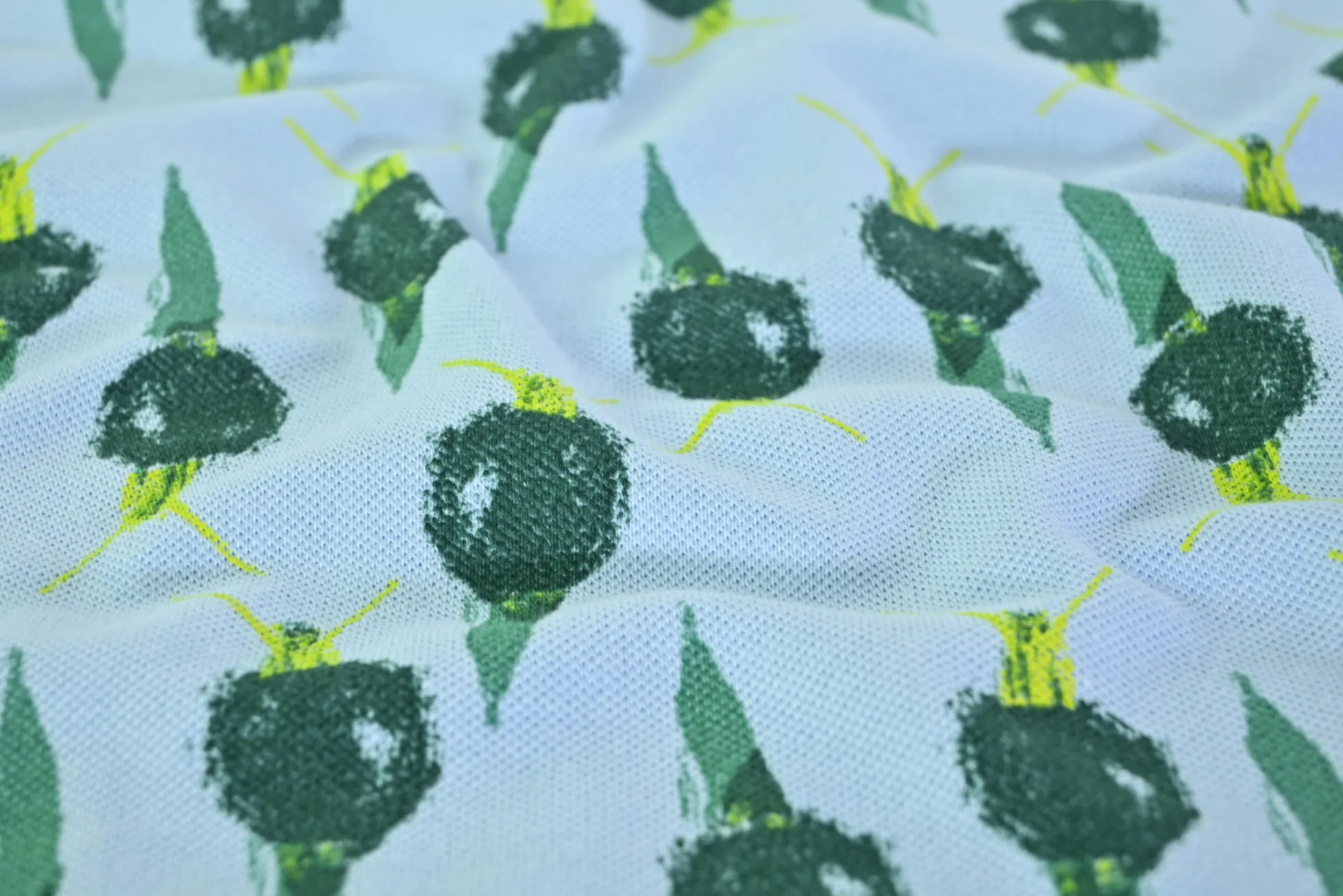 Katoen tricot – Snail on baby blue