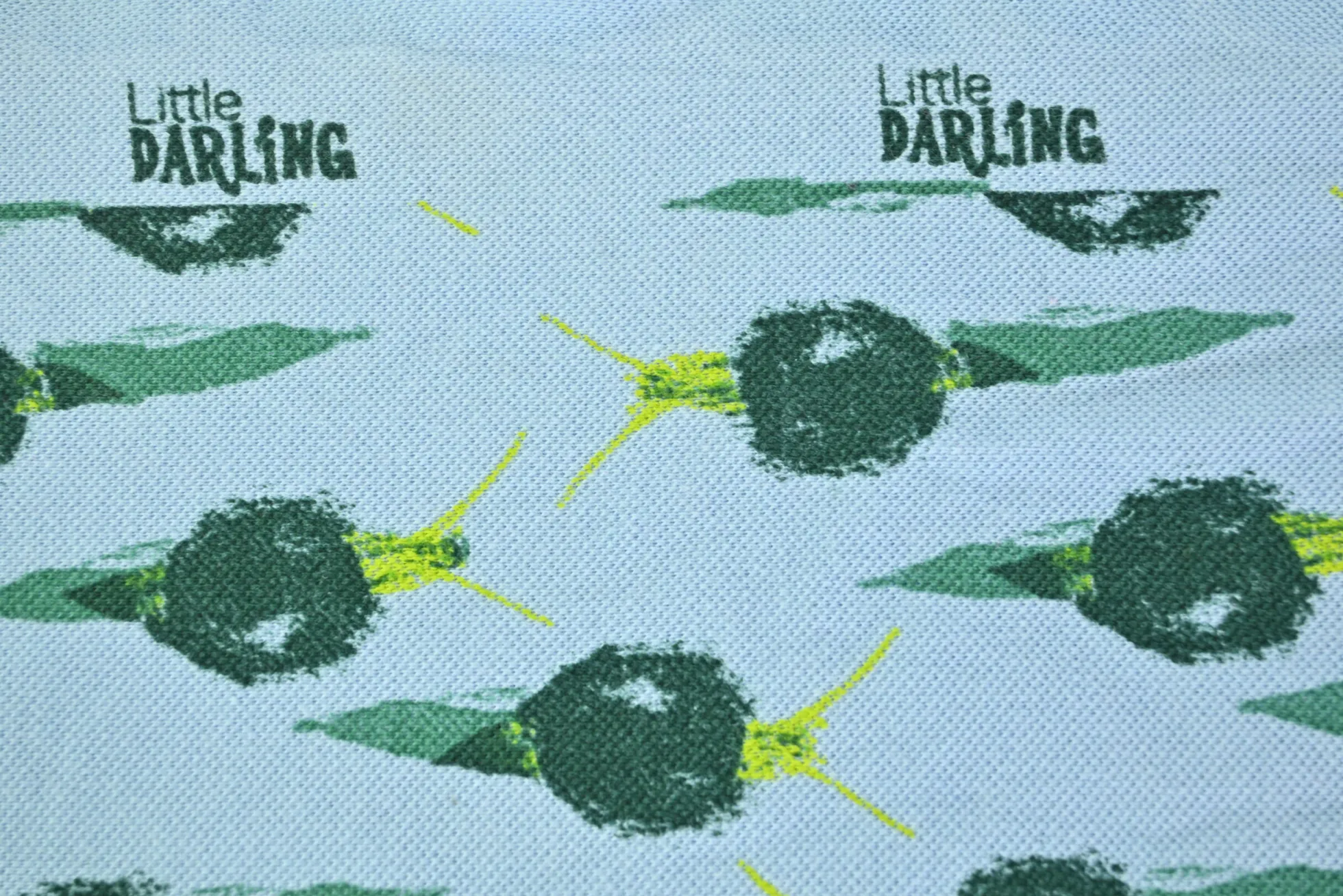Katoen tricot – Snail on baby blue