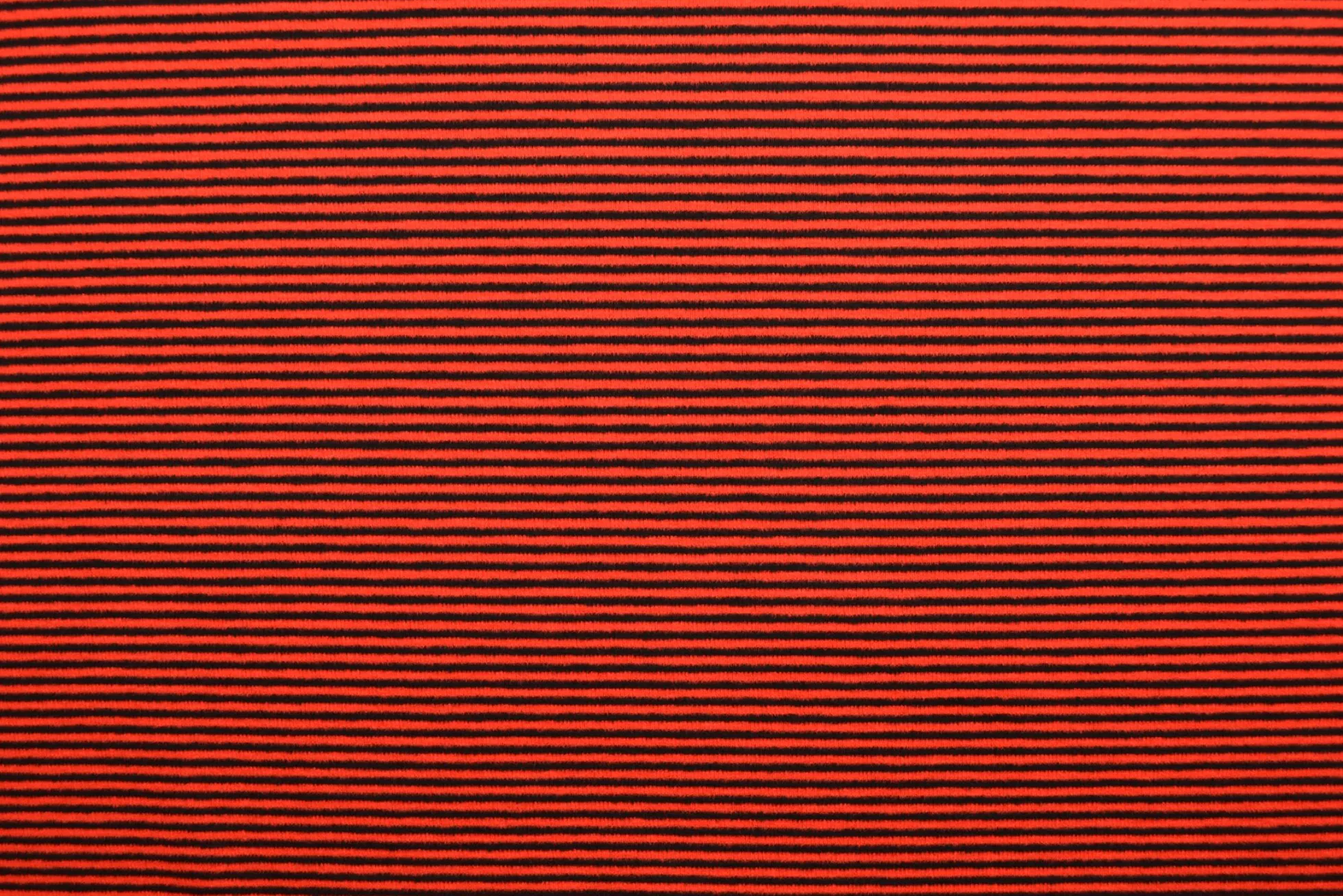 Katoen tricot soft touch – Black & red stripes