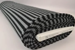 Katoen tricot soft touch – Dark grey & black stripes
