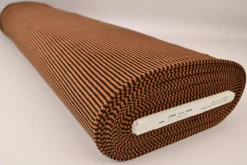 Katoen tricot soft touch – Dark ocher & black stripes