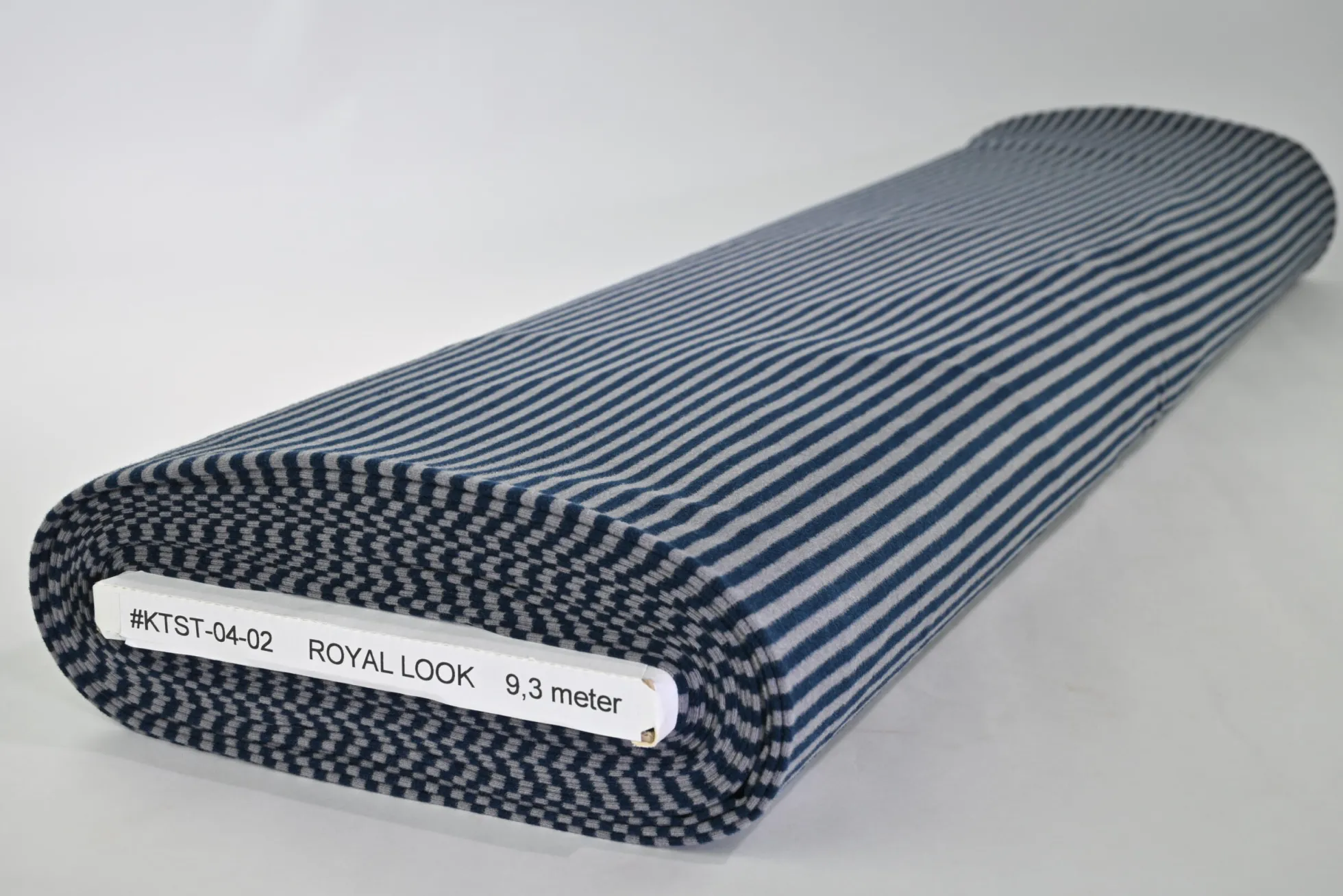 Katoen tricot soft touch – Navy & grey stripes