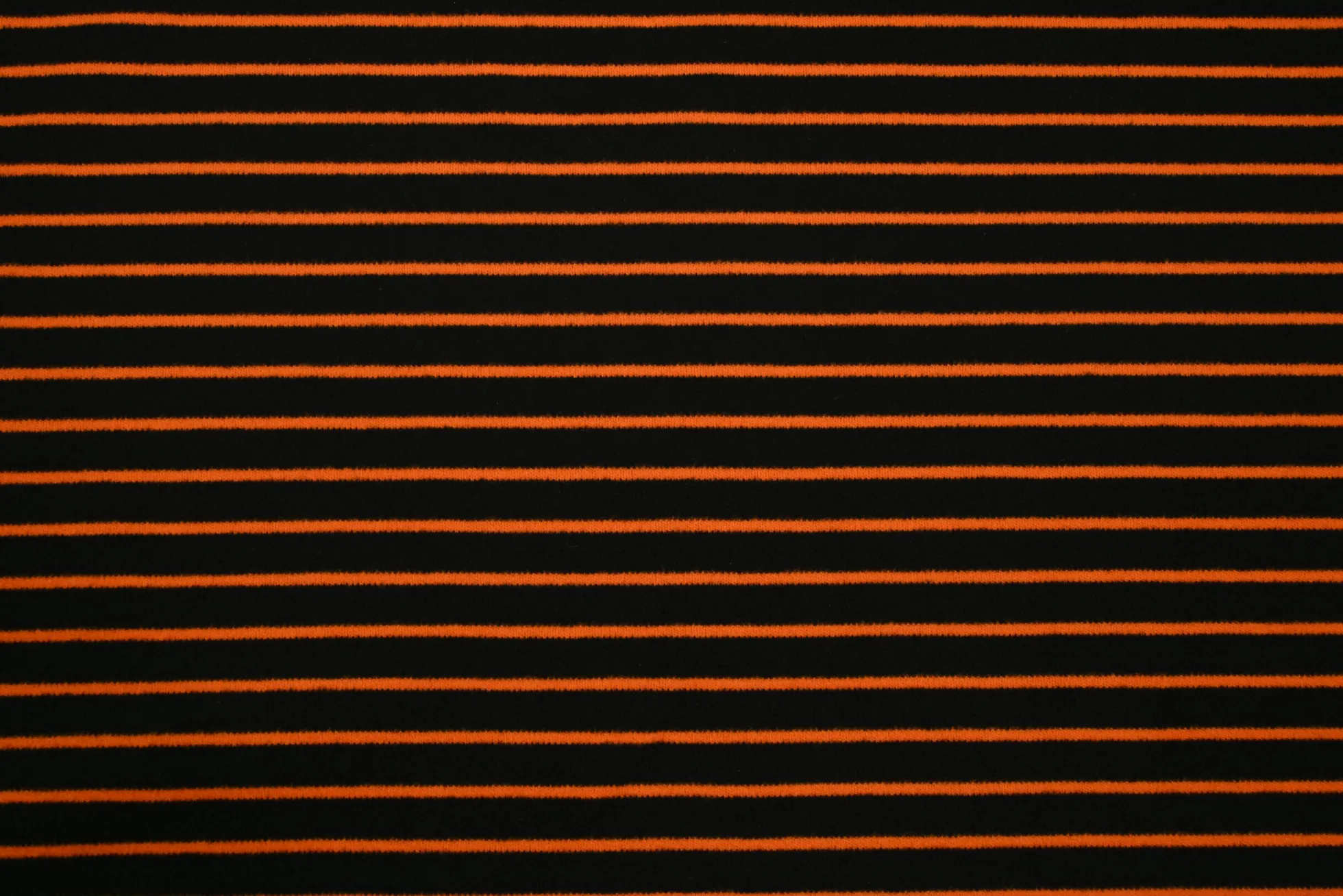 Katoen tricot soft touch – Orange & black stripes