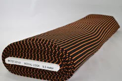 Katoen tricot soft touch – Orange & black stripes
